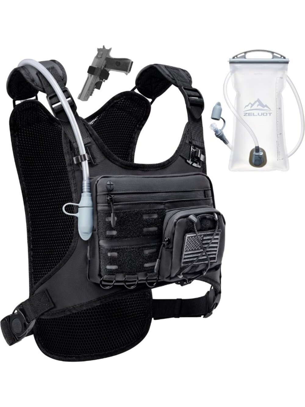 Lightweight Hydration Vest with 2L Bladder, Reflective Running Backpack, Gear